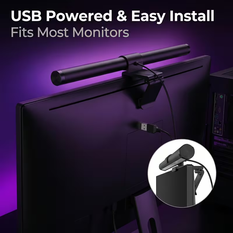 Touch Dimmer Lamp - LED Monitor Light Bar With Remote