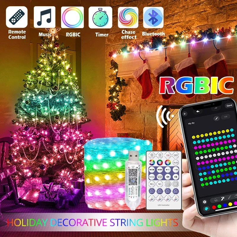 Decor Lighting Address - Dreamcolor Christmas Lights String BT Music