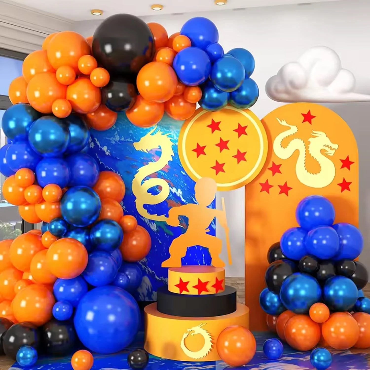 110pcs Orange Blue Latex Ballo - Orange Lighting Decor 评论和价格