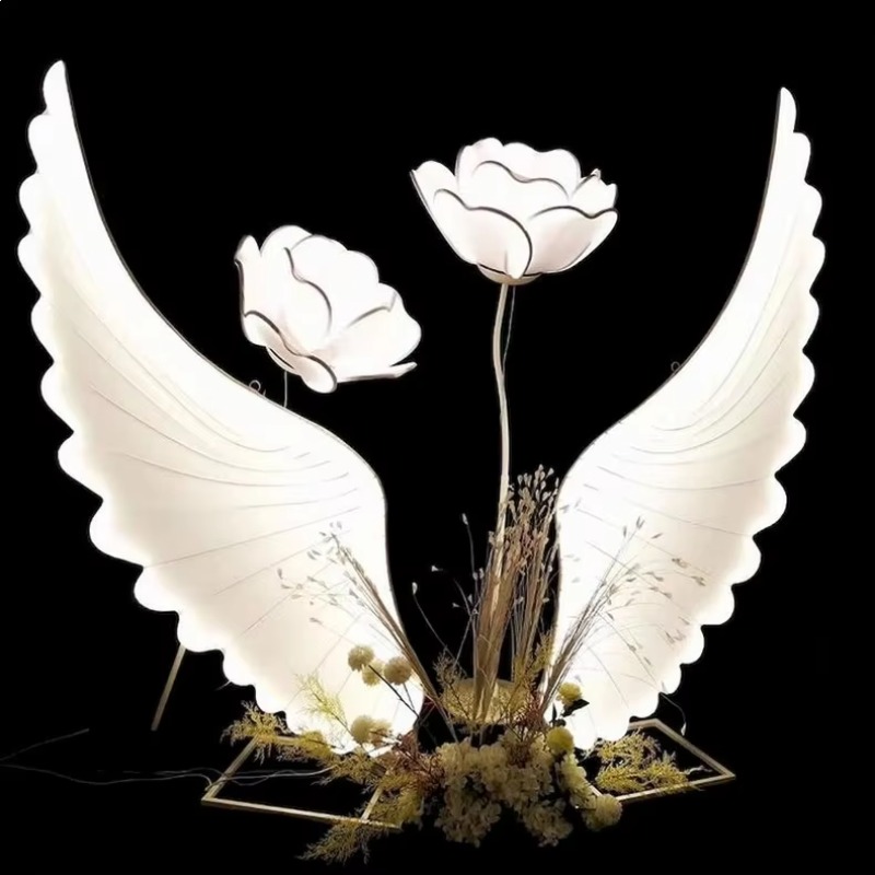 Glowing Angel Wings Light Prop - Lighting Decoration For Wedding 评论和价格