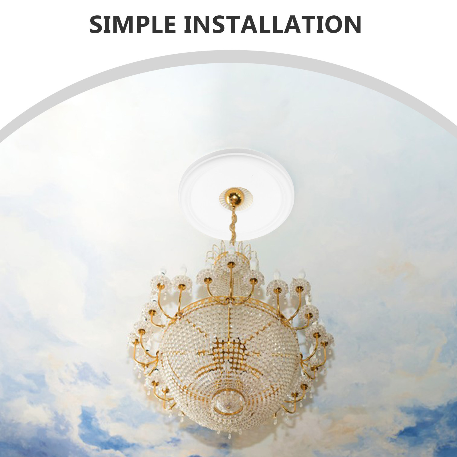 White Round Ceiling Medallion  - Decor Lighting Ceiling Fans 评论和价格