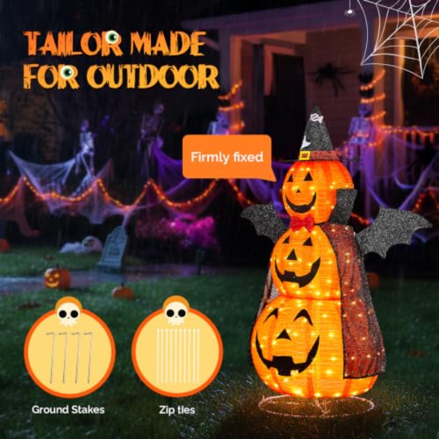 Outdoor Halloween Decorations: - Orange Lighting Decor 评论和价格