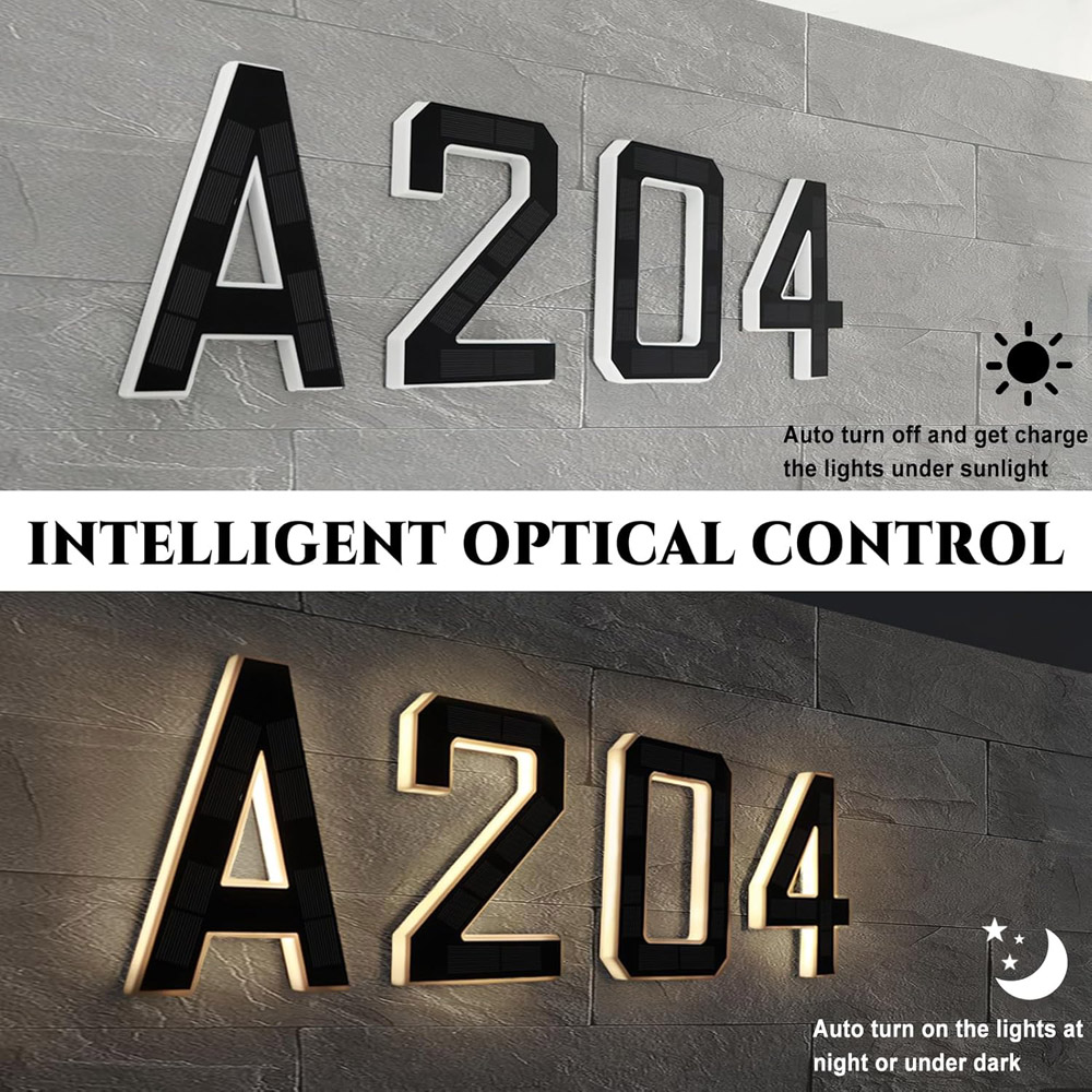 12cm Solar Outdoor House Numbe - Decor Lighting Address 评论和价格