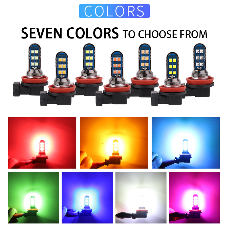 2Pcs 7 Colors Green Orange H7  - Orange Lighting Decor 评论和价格