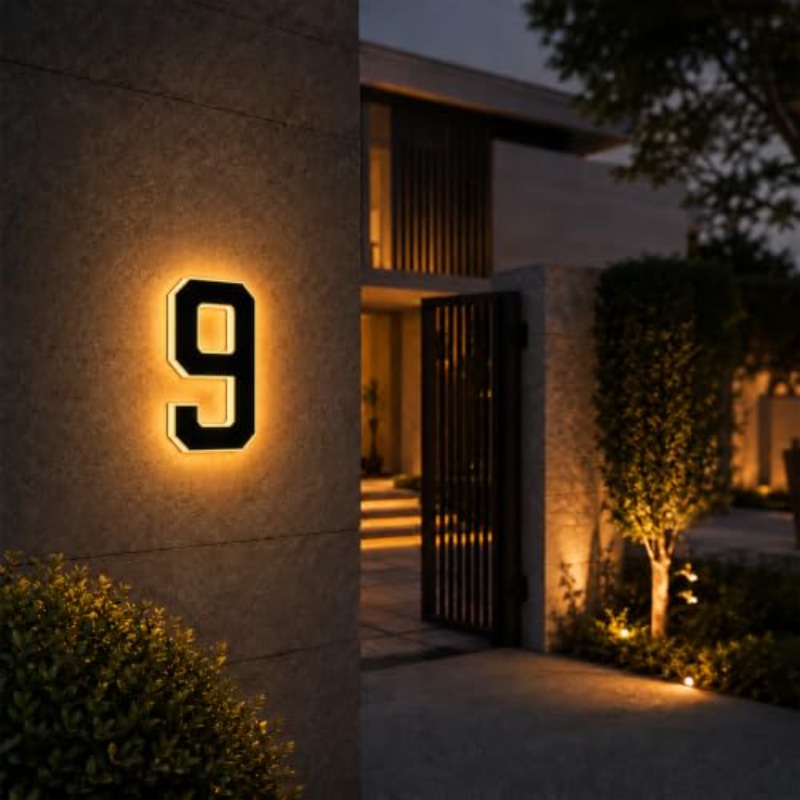 Solar Powered LED House Number - Decor Lighting Address 评论和价格