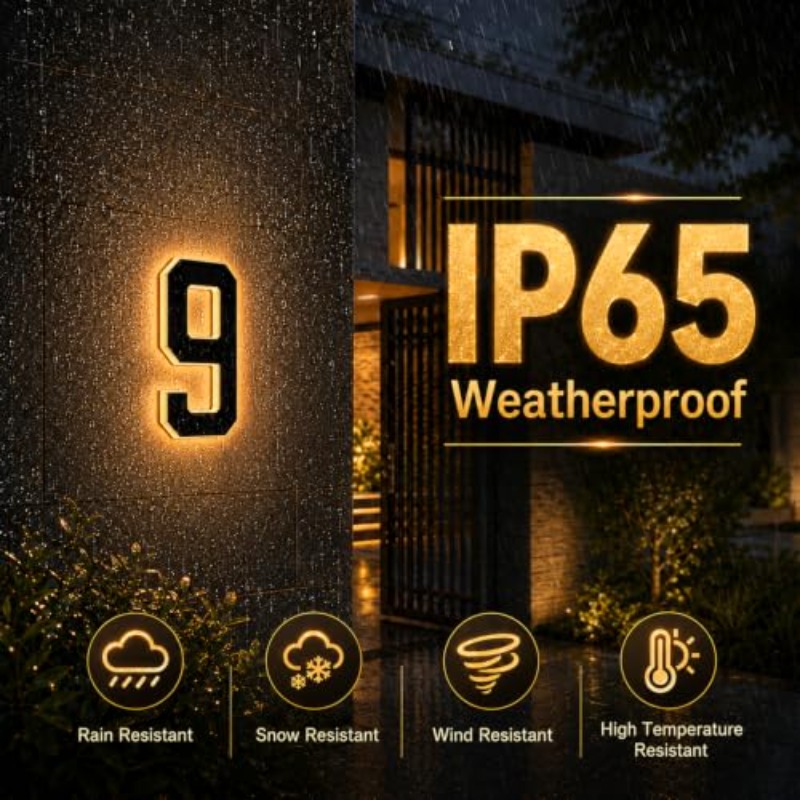 Solar Powered LED House Number - Decor Lighting Address 评论和价格