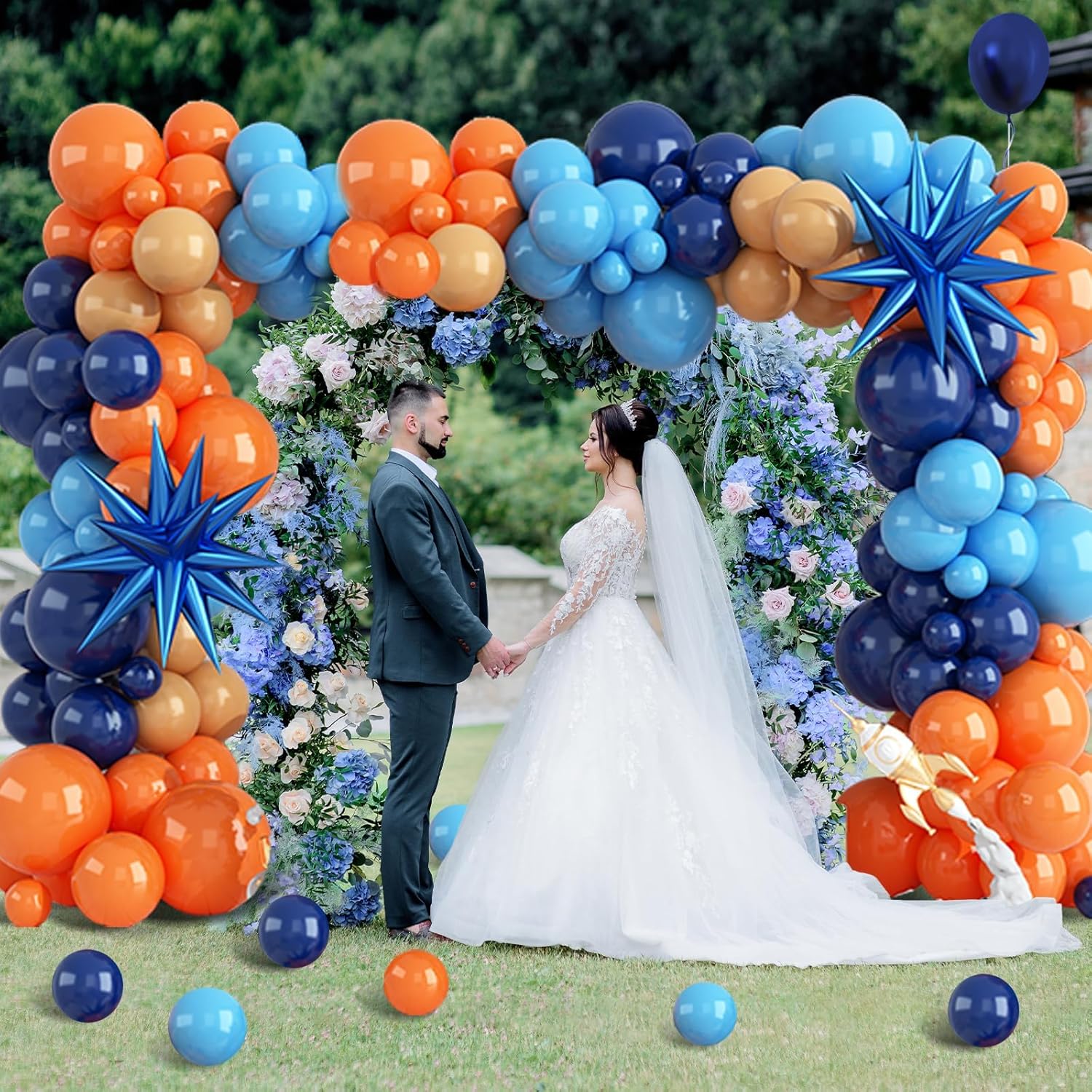 107pcs Orange and Blue Latex B - Orange Lighting Decor 评论和价格
