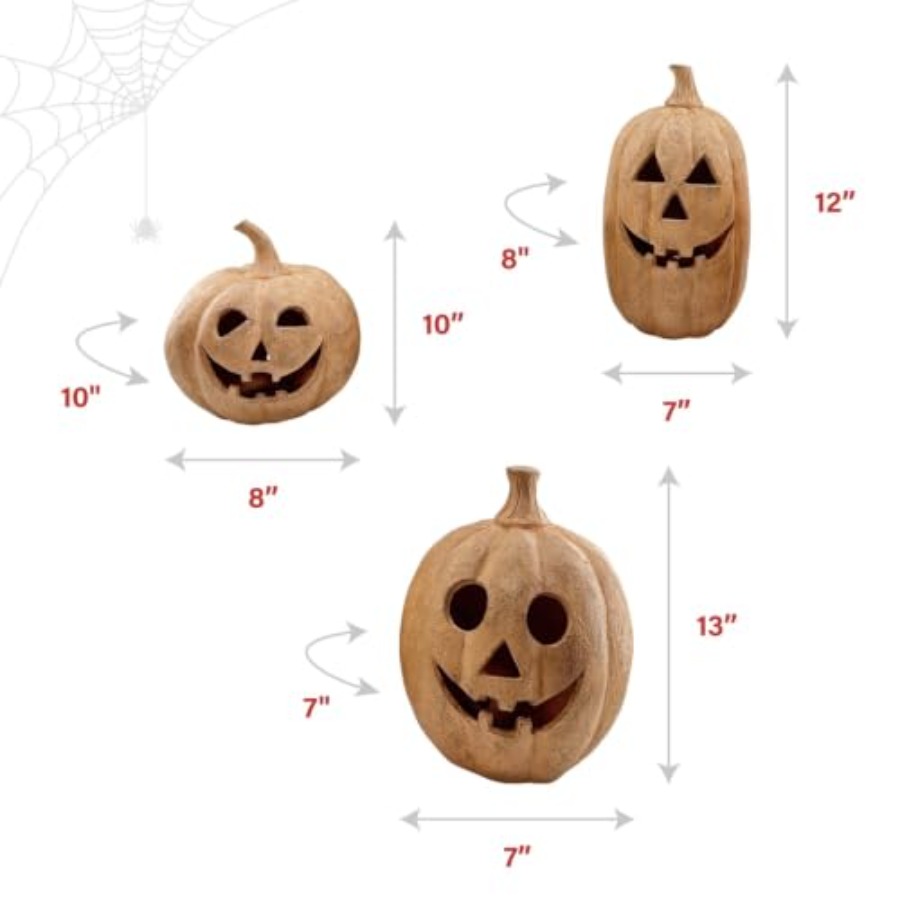 3-Piece Spooky Lighted LED Jac - Orange Lighting Decor 评论和价格