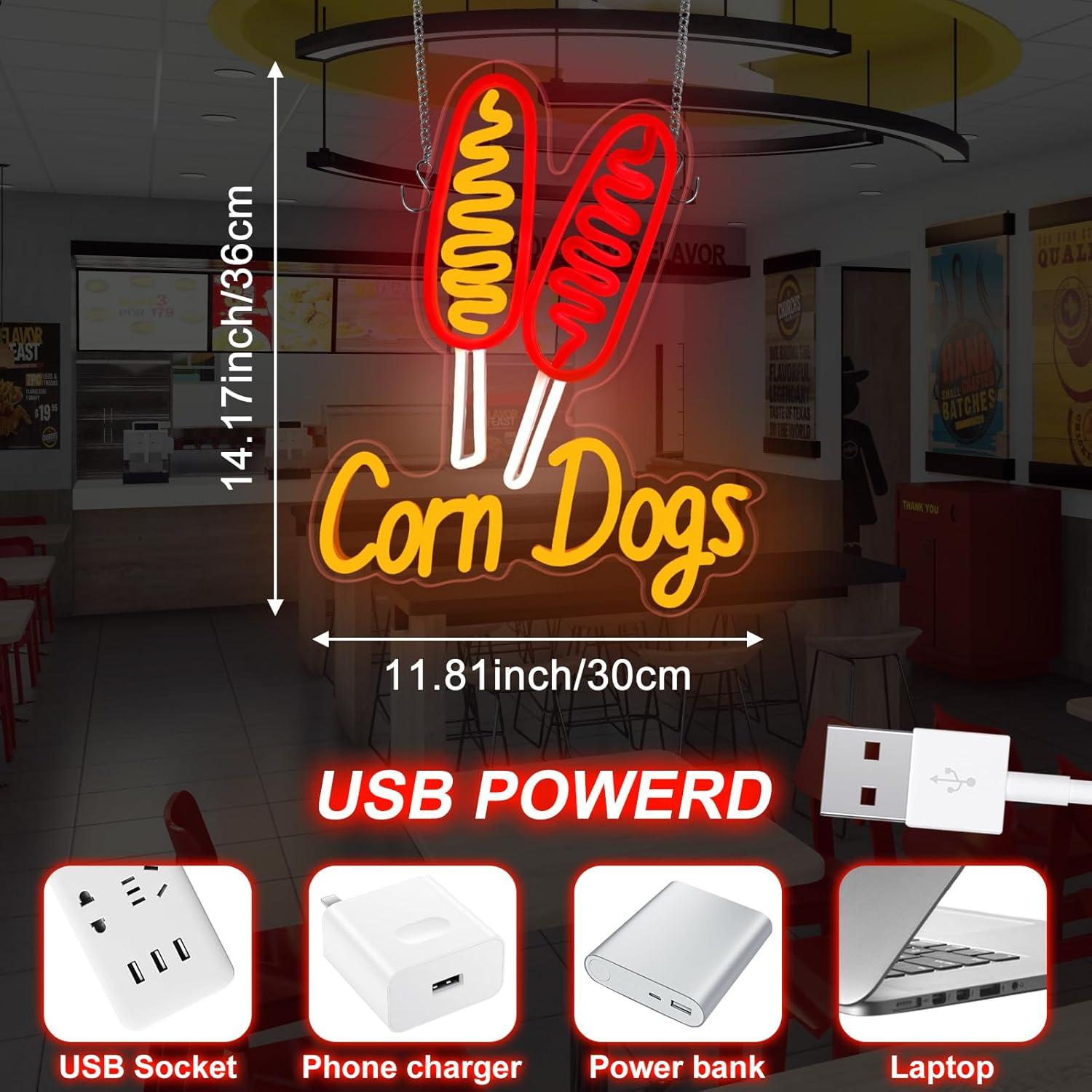 Corn Dog Neon Sign Snack USB D - Lighting Decoration For Wedding 评论和价格